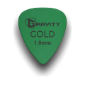 Gravity Picks Colored Gold Traditional Teardrop Guitar Pick - 1.0mm Green. 