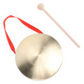 Tam Tam Gong Traditional Percussion Instrument Clear Sound Gong Instrument with Mallet and Red Hanging Ribbon for Wedding Celebrations Grand Opening Ceremonies.