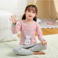 Korean Girls Pajamas Cute Rabbit 100% Cotton Pyjamas Kids Clothes Sets Children Boys Sleepwear For 2 3 4 5 6 7Years Loungewear. 