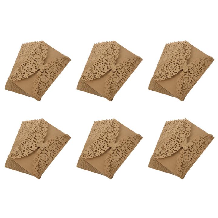 60Pcs/Set Delicate Carved Butterflies Romantic Wedding Invitation Card Envelope Invitations for Wedding