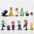 6-48pcs/set Super Mario Bros PVC Action Figure Toys Dolls Model Set Luigi Yoshi Donkey Kong Mushroom for kids birthday gifts. 