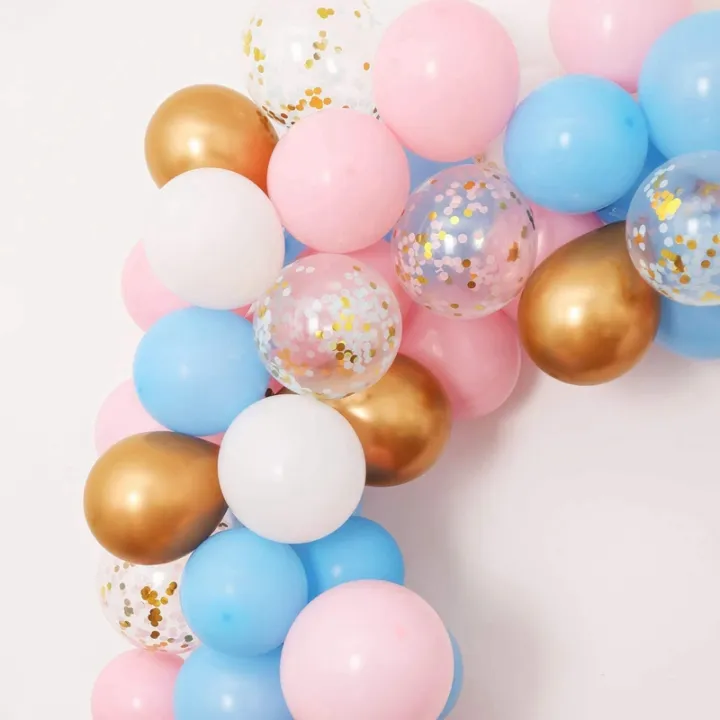 75%20Kit%20Balloon%20Garland,White%20Balloons+Pink%20Balloons+Blue%20Balloons+Gold%20Confetti%20Balloons,Birthday%20Balloons%20Party%20Decor%20-%20Image%207