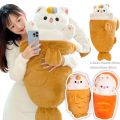 1pc 40/60/80cm Japan Taiyaki Cat Plush Toy Anime Figure Cat Hiding in Cushion Bag Ferry Bunny Carrot Animal Plushie Throw Pillow.