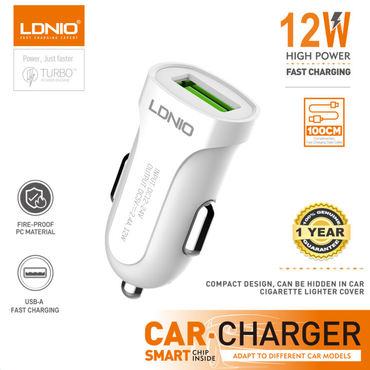 LDNIO%2012W%20Fast%20Car%20Charger,%20Fast%20Charging%20Port%20USB-A,%20USB%20Car%20Charger%20with%20USB-A%20to%20Type-C%20Cable%20-%20Image%202