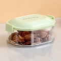 3 Layer Food Storage Containers Plastic Removable Stackable Silicone Ring +Lid 3PCS. 