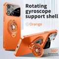 Rotation Gyroscope Magnetic Stand Phone Case For iPhone 14 13 11 12 15 Pro Max 15Plus Large Windows Full Lens Protection Cover.