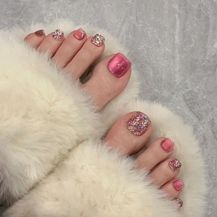 24pcs%20Simple%20Toenails%20French%20Full%20Cover%20Cute%20Butterfly%20Cat%20Eye%20Short%20Square%20Toe%20Nails%20Foot%20Nails%20Tips%20for%20Women%20Girl%20-%20Image%202