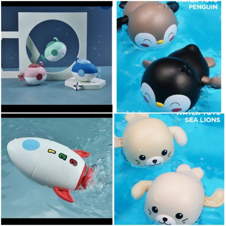 Penguin Rocket Children's Bath Water Toy Submarine Seal Swimming
