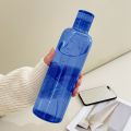 HIFUAR 500/700ml Large Capacity Plastic Bottle With Time Marker Cover For Water Drinks Birthday Gift Transparent Milk Juice Simple Cup. 