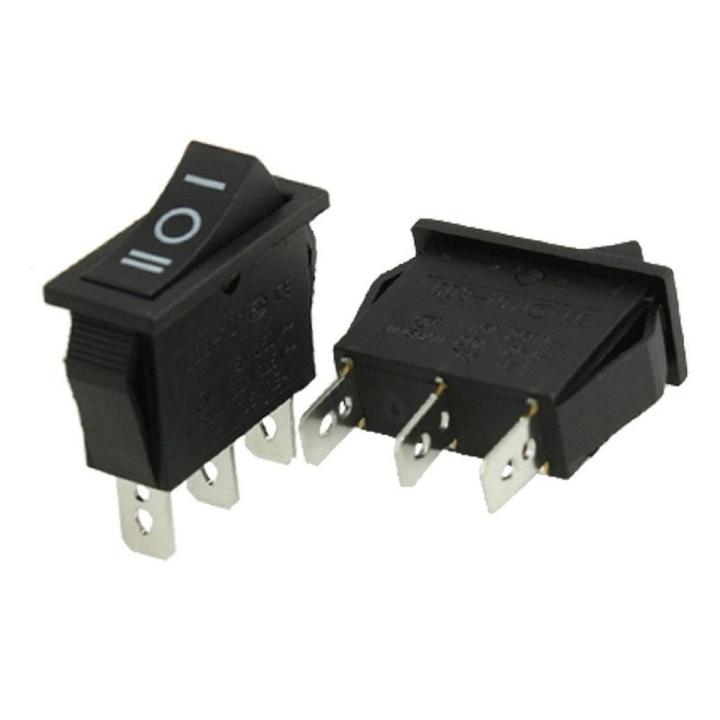 5Pcs- ON-OFF-ON 15A KCD3 Rocker Switch 15A 250V 3 Pin BLACK Color ...