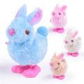 Simulation little rabbit clockwork toy will run jumping rabbit cute plush rabbit children's toys white rabbit toys wholesale.