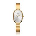 Women Quartz Watch Oval Shaped Fashion Mini Case Small Roman Numeral Dial Female Full Metal Band Watches Niche Wristwatch. 