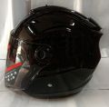 Yohe Halface Shiny Black Helmet: Stylish & Protective Motorcycle Helmet for Your Riding Adventures. 