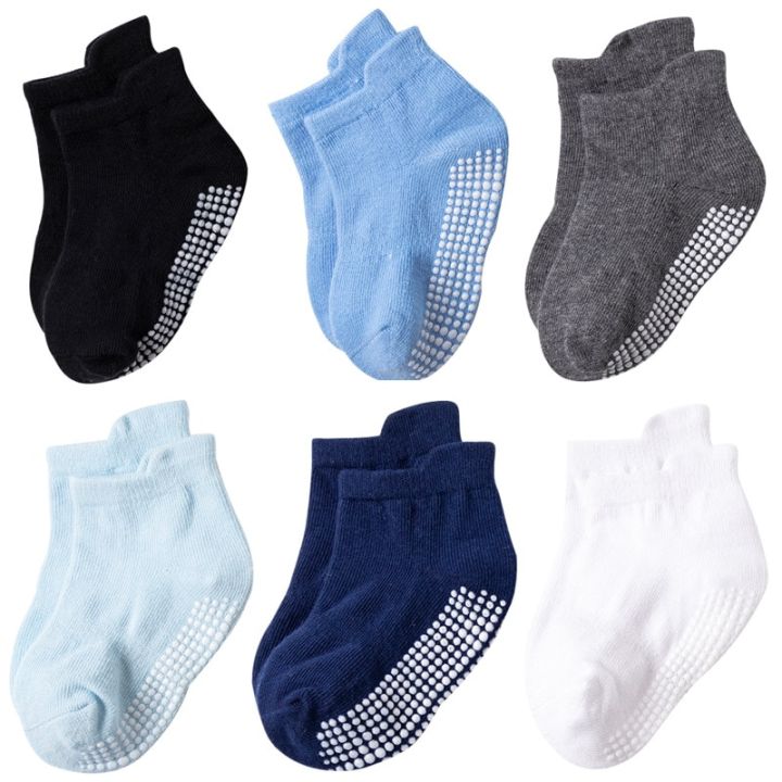6 Pairs Baby Boy Girl Socks Summer Anti Slip for Newborn Infant Toddler Plain Solid Non-slip Casual Cotton Low Foot Accessories
