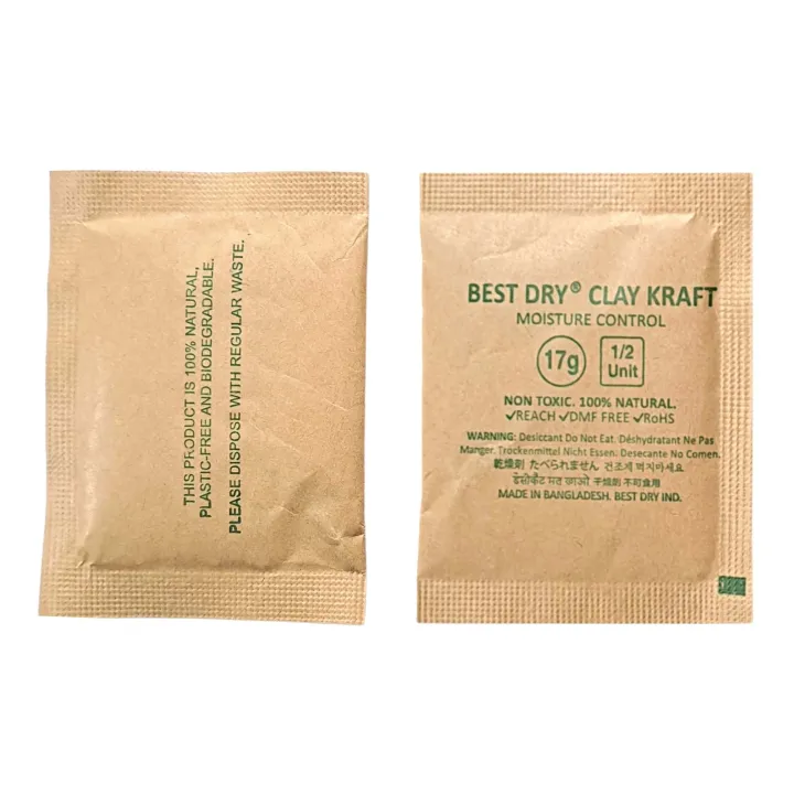 Best%20Dry%20Clay%20Kraft%2017%20gm%205%20pieces%20packing%20by%20high%20quality%20Kraft%20paper,%20Thirty%20percent%20humidity%20absorption%20capacity%20Dry%20Clay%20Desiccant%20-%20Image%202