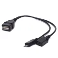 ph 2 In 1 Micro Usb Otg Data  Cable Host Power Y Splitter Can Be Externally Powered For Mobile Phone Tablet Compatible For Android Windows. 