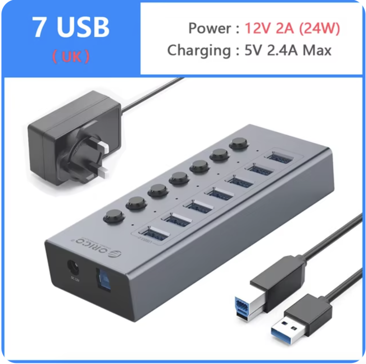 ORICO%20BT2U3-10Ab%20Industrial%20USB%203.0%20HUB%2013/16%20Port%20Aluminum%20USB%20Splitter%20On/Off%20Switch%20With%2012V%20Power%20Adapter%20Support%20Charging%20for%20Computer%20-%20Image%209