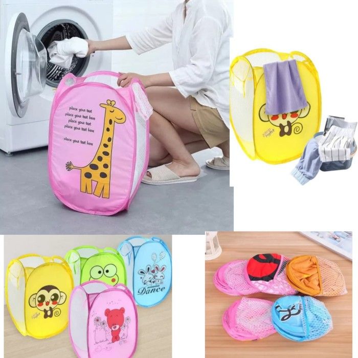 Kids%20Round%20Spiral%20Foldable%20Laundry%20Storage%20Bag%20Polyester%20Mesh%20Cloths%20Basket%20Bucket%20-%20Image%207