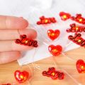 Polocat 20 Led Acrylic Love Heart Wedding String Fairy Light Red Girl String Light Indoor Wedding Party Garland Valentines Day Decor.