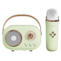 JOJOCAT Wireless Bluetooth Audio Portable Amplifier Home KTV Microphone Children'S Karaoke Small Microphone Speaker Green Durable Easy Install. 