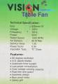VISION Lemon Table Fan 16 Inch.