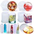 8Pcs Silicone Epoxy Resin Casting Art Molds Include Round, Square, Sphere, Pendant, Coaster for DIY Jewelry, Flower Pot. 