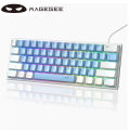 MageGee TS91 60% Mini Membrane USB Keyboard, 61 Key Wired RGB Backlit Gaming Office Computer Keyboard for Windows/Mac. 