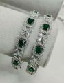 Luxurious Rhodium Plated High Grade Authentic American Diamond Cut Bangles For Women - Bangles For Her. 