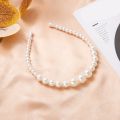 Temperament Pearl Hair Band Satin Bow Ribbon Hair Hoop Headwear for Women Jewellery Accessories.