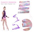 2M Flashing Star Gym Ribbons Dance Ribbon Rhythmic Art Gymnastics Ballet Streamer Twirling Rod Rainbow Stick. 