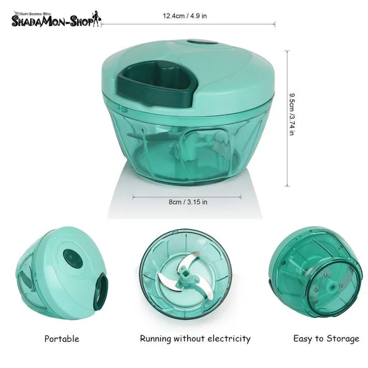 Large Handy and Compact Chopper Handy Quick Cutter for Kitchen, 3 Blade ...