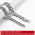 316 Stainless Steel Chain 3mm To 9mm Steel Cuban Men's Chain Stainless Steel Man Necklace Waterproof Jewelry Wholesale.