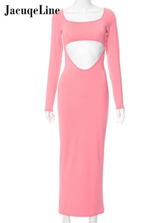Jacqueline%202022%20Cut%20Out%20Bodycon%20Maxi%20Dress%20Women%20Long%20Sleeve%20Square%20Neck%20Basic%20Elegant%20Party%20Dresses%20Summer%20Black%20Robe%20Club%20-%20Image%206