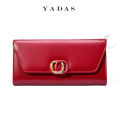 YADAS New Ladies Wallet Source Manufacturer Double Circle Hardware Coin Bag PU Long Trifold Popular Versatile Handbag. 