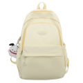 Niche simple backpack, female college student, junior high school student, girl, Japanese bubble lattice, high-value cream school bag. 