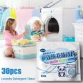 30Pcs/Pack Portable Soluble Laundry Tablets for Washing Machines Concentrated Detergent Strong Decontamination Deep Cleaning Tool Bathroom Supplies. 