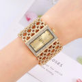 【Aesth Diary Store】（NEW）Glitter Women Hollow Wide Band Roman Numeral Rhinestone Square Watch. 