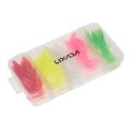 Simulation Worms Fishing Lures Bionic Single Tail Soft Baits Fishy Smell with Plastic Fishing Tackle Box 50Pcs. 