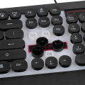 HXSJ Usb Wired Gaming Keyboard Steampunk Keyboard Backlit Retro Round Keycap Metal Panel 104 Keys For Pc Lapt-op. 