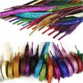 1 Pair Shiny Gold Silver Thread Shoelaces Glitter Flat Shoelaces Sparkly Bootlaces Colors Shimmering 110cm Shoe Laces Colored. 