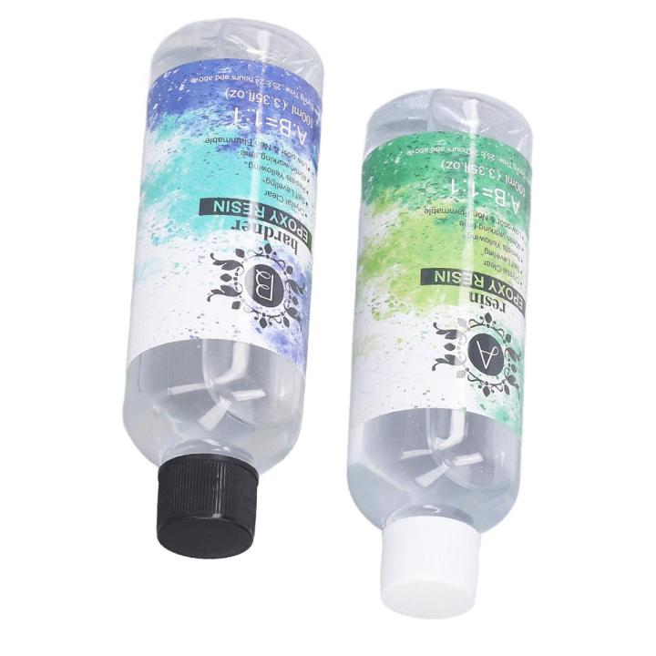 Epoxy Resin Clear Coating, Self Defoaming Epoxy Resin Crystal Clear Kit Wear Proof for Glue Craft