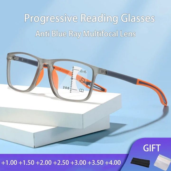 Progressive Reading Glasses for Men Anti Blue Ray Prescription Glasses Male Hyperopia Multifocal Progressive Glasses Frame