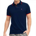 Navy Blue Cotton Polo t-Shirt For Men.