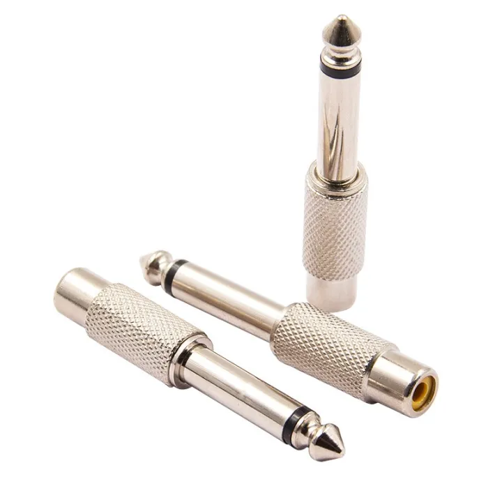 Silver%20Plated%206.3mm%20(1/4%20inch)%20Mono%20Male%20to%20RCA%20Connector%20Female%20Audio%20Adapter%20-%20Image%203