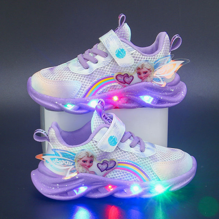 Wholesale%20Girls%20Shoes%20With%20Lights%202024%20Spring%20and%20Autumn%20New%20Mesh%20Breathable%20Kids%20Sneakers%20Versatile%20Girls%20Princess%20Shoes%20-%20Image%207