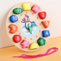 Wooden Clock Puzzles Time Learning Shape Sorting Color Game Early Education Math Set Kid Jigsaw Play Tool Preschool Toddler Toy. 