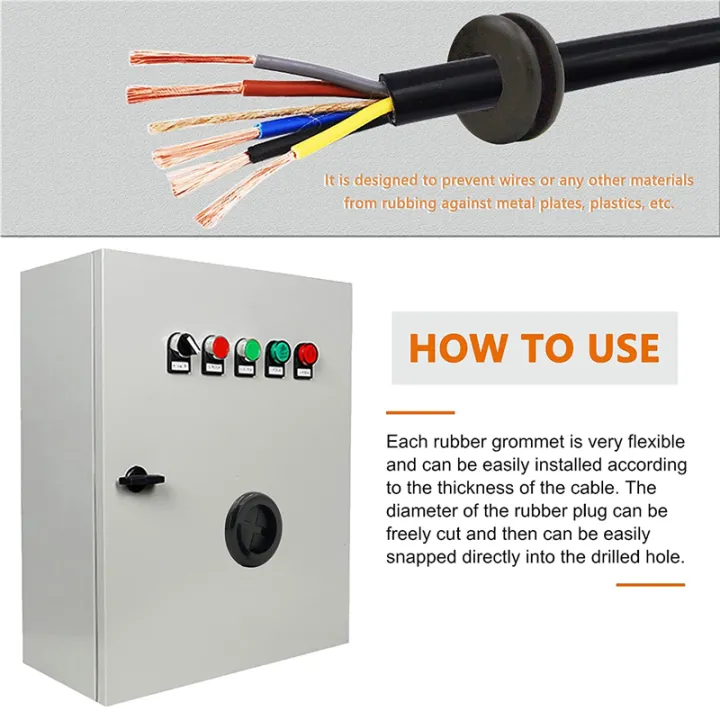 52Pcs%206%20Sizes%20Rubber%20Grommets%20for%20Wiring,Rubber%20Grommet%20Kit,Double%20Sided%20Round%20Rubber%20Plugs%20-%20Image%207