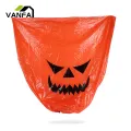 Pumpkin Leaf Bag Horror Expression Large Capacity Multi-purpose Thicker Strong Add Atmosphere Tear-resistant Halloween Outdoor Party Pumpkin Leaf Trash Bag for Party. 