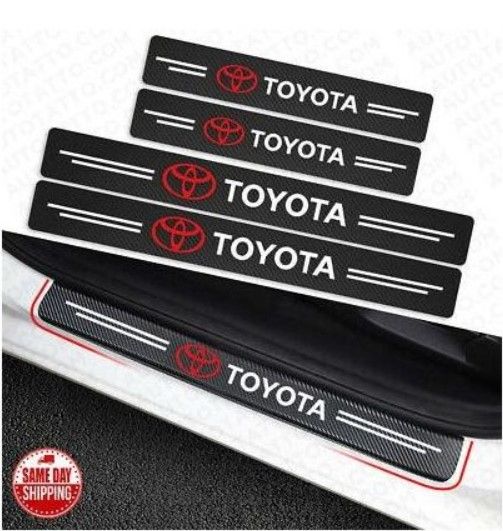 4Pcs%203D%20Texture%20Carbon%20Fiber%20Door%20Anti-Scratch%20Car%20Door%20Protective%20Vinyl%20Car%20Stickers%20For%20TOYOTA%20-%20Image%205