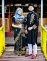Stylish Matching Couple Dress - Saree & Panjabi Combo Set - Elegant Panjabi for Men - Ideal for All Occasions. 